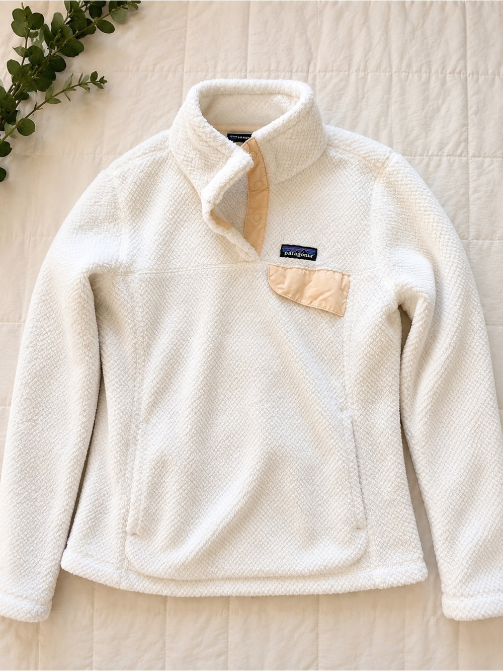 Patagonia Re-Tool Snap-T Fleece Pullover Cream White | Size S